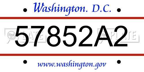 57852A2 District Of Columbia License Plate
