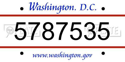 5787535 District Of Columbia License Plate