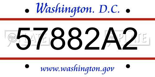 57882A2 District Of Columbia License Plate