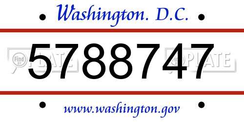 5788747 District Of Columbia License Plate