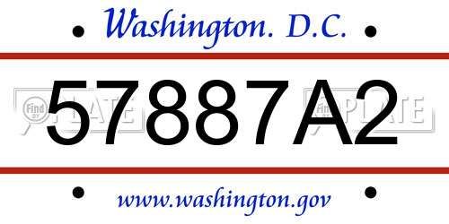 57887A2 District Of Columbia License Plate