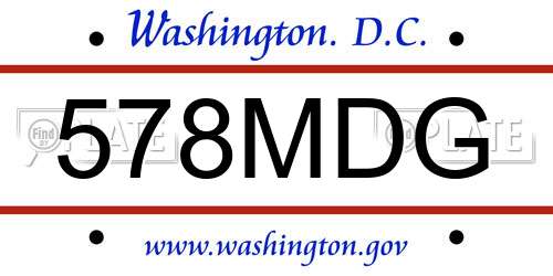 578MDG District Of Columbia License Plate