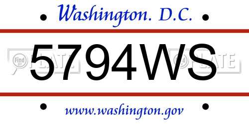 5794WS District Of Columbia License Plate