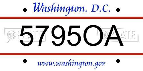 5795OA District Of Columbia License Plate