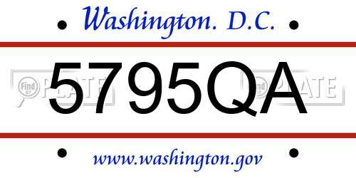 5795QA District Of Columbia License Plate