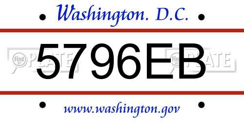5796EB District Of Columbia License Plate