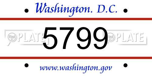 5799 District Of Columbia License Plate