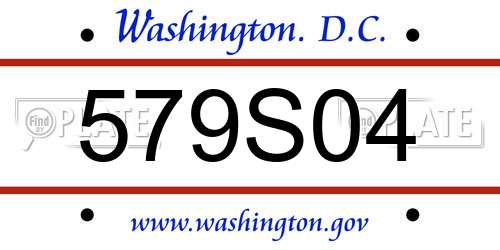 579S04 District Of Columbia License Plate