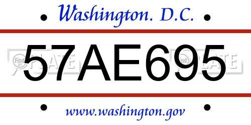 57AE695 District Of Columbia License Plate