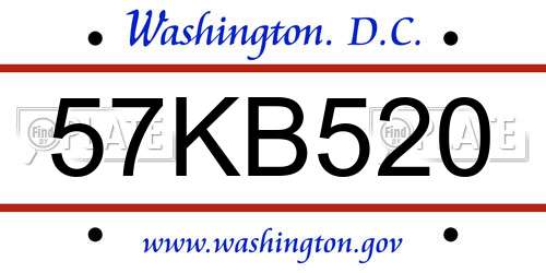 57KB520 District Of Columbia License Plate