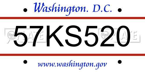 57KS520 District Of Columbia License Plate