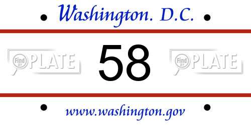 58 District Of Columbia License Plate