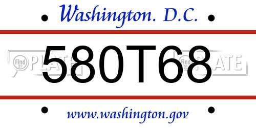 580T68 District Of Columbia License Plate