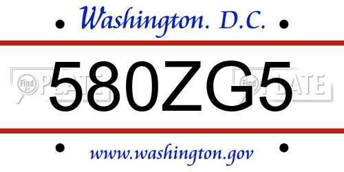 580ZG5 District Of Columbia License Plate