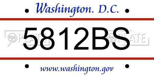 5812BS District Of Columbia License Plate