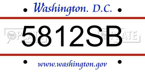 5812SB District Of Columbia License Plate