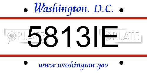 5813IE District Of Columbia License Plate