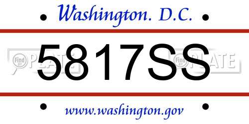 5817SS District Of Columbia License Plate