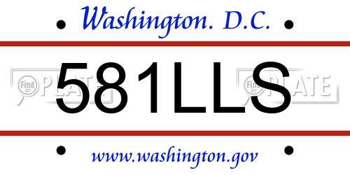 581LLS District Of Columbia License Plate