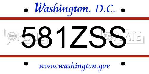 581ZSS District Of Columbia License Plate