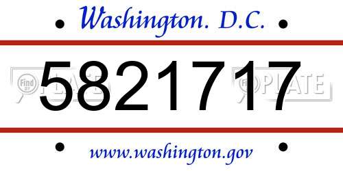 5821717 District Of Columbia License Plate