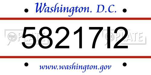 58217I2 District Of Columbia License Plate