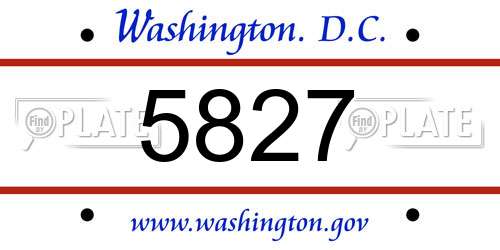 5827 District Of Columbia License Plate