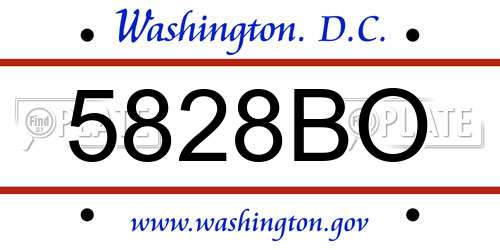 5828BO District Of Columbia License Plate