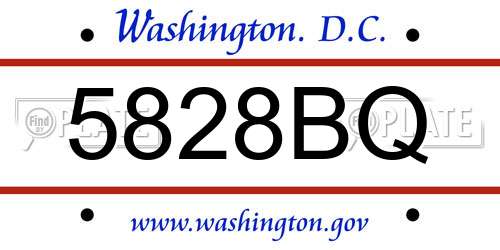 5828BQ District Of Columbia License Plate