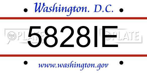 5828IE District Of Columbia License Plate