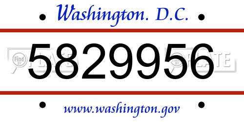 5829956 District Of Columbia License Plate