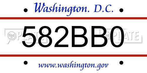 582BB0 District Of Columbia License Plate