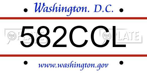 582CCL District Of Columbia License Plate