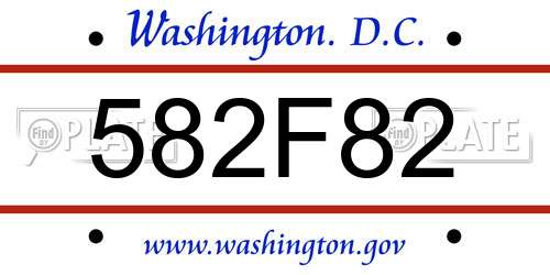 582F82 District Of Columbia License Plate