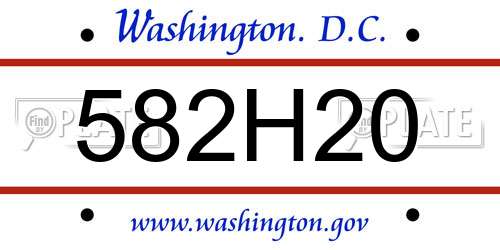 582H20 District Of Columbia License Plate