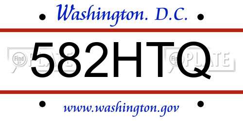582HTQ District Of Columbia License Plate