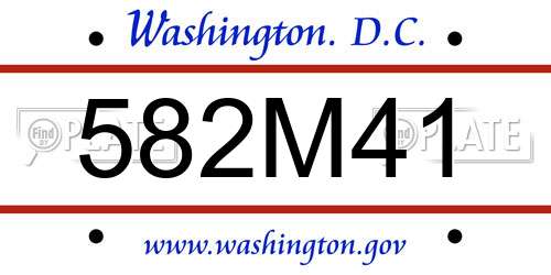 582M41 District Of Columbia License Plate