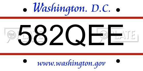 582QEE District Of Columbia License Plate