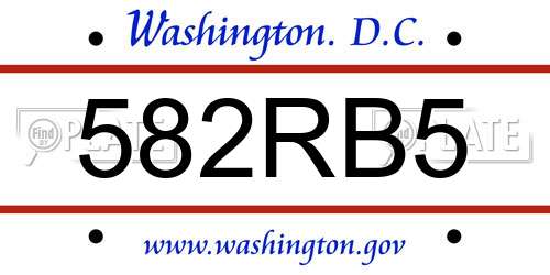582RB5 District Of Columbia License Plate