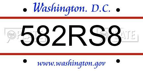 582RS8 District Of Columbia License Plate