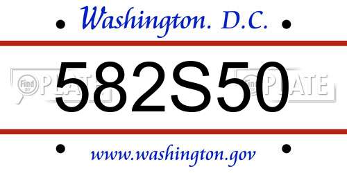 582S50 District Of Columbia License Plate