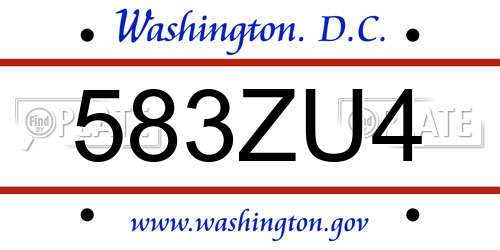 583ZU4 District Of Columbia License Plate