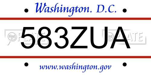 583ZUA District Of Columbia License Plate