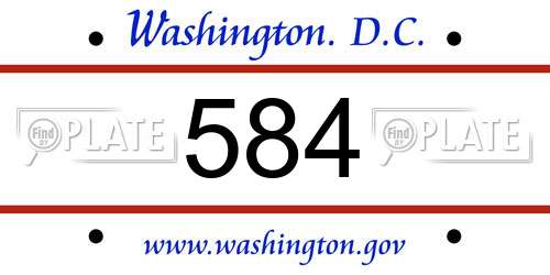 584 District Of Columbia License Plate