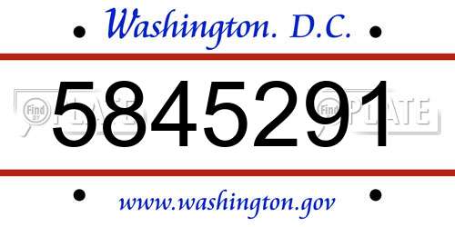 5845291 District Of Columbia License Plate