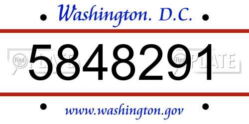 5848291 District Of Columbia License Plate