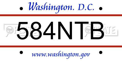 584NTB District Of Columbia License Plate
