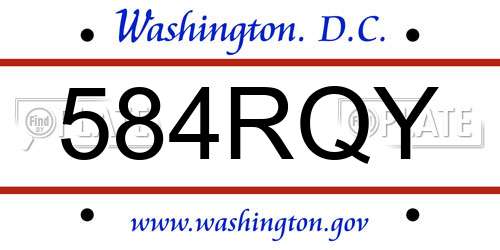 584RQY District Of Columbia License Plate