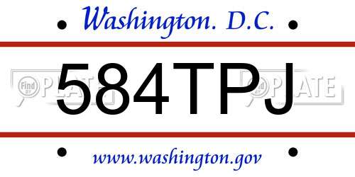 584TPJ District Of Columbia License Plate