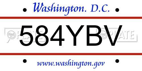 584YBV District Of Columbia License Plate